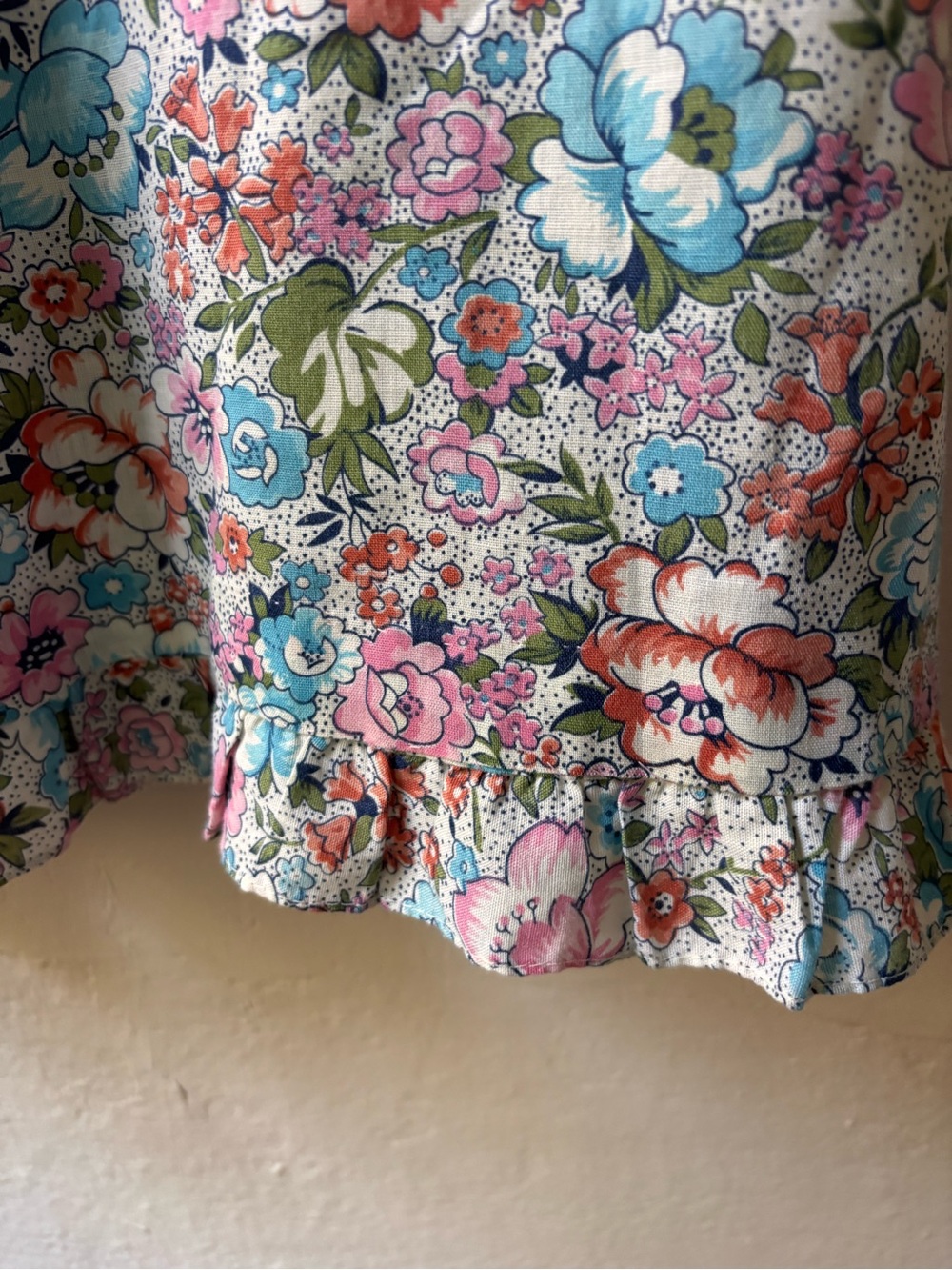 Vintage floral skirt cottage grain sack style - Picture 4 of 11